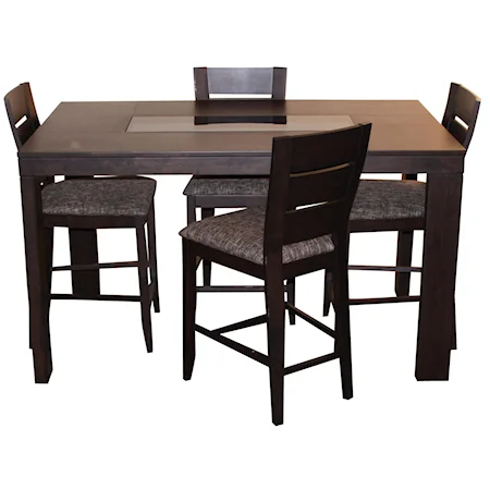 5 Piece Pub Table and Stool Set